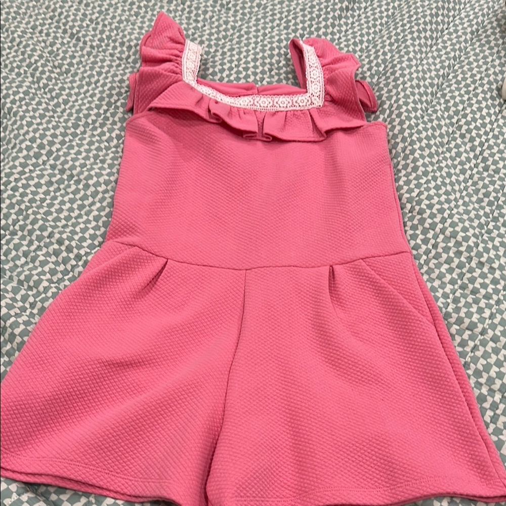 Janie and Jack Pink Ruffled Romper
